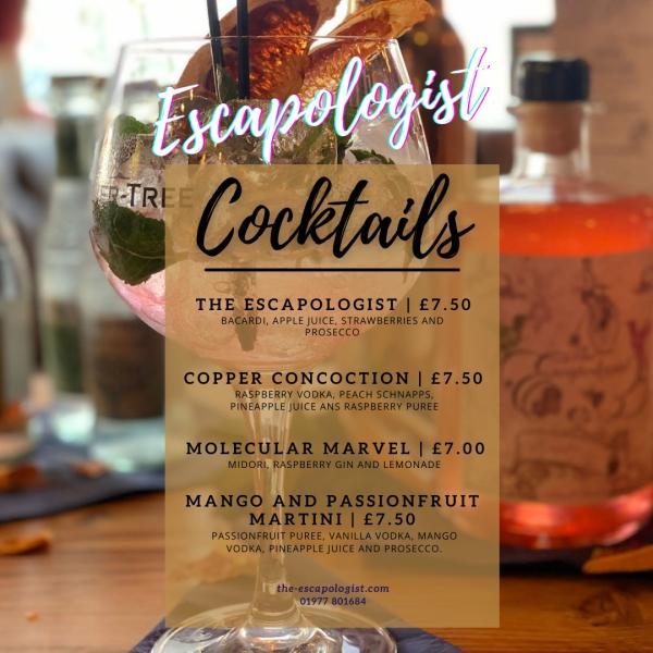The Escapologist Cocktail Menu